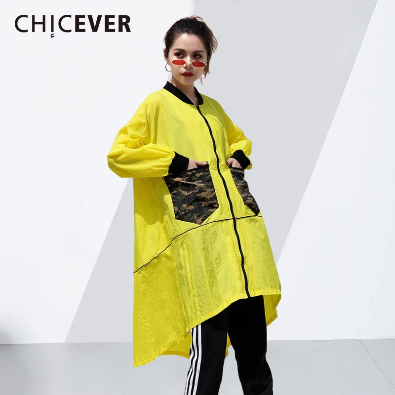 CHICEVER 2020 повседневное летнее пальто для женщин ветровка с длинным рукавом