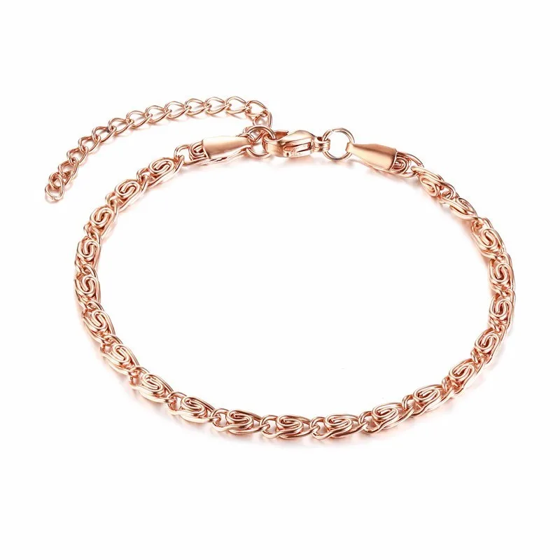 Женский браслет с цепочкой из розового золота 585 пробы|Цепочки и браслеты| |