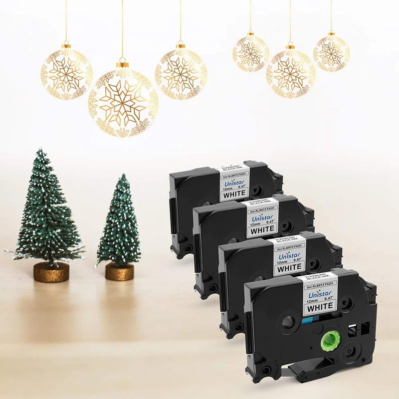 Гибкая ламинированная лента Unistar 4 упаковки совместима с Brother TZe FX231 ленты для