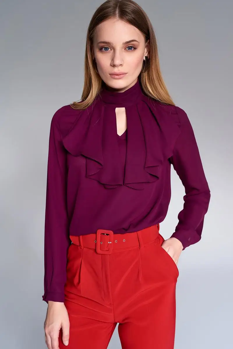 Trendyol Mürdüm Fronting Detaylı Bluz TOFAW18BB0479| |