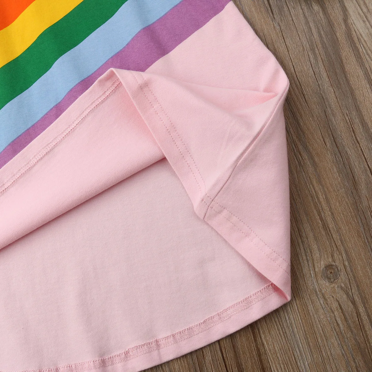 2019 Brand New Toddler Baby Girls Dress Colorful Rainbow Print Long Sleeve Pink Cotton A-Line Causal Summer Clothes 1-6Y | Детская