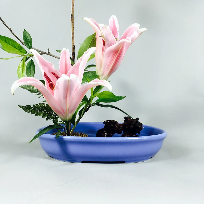 Креативный керамический Овальный цветочный горшок Ikebana основание для цветочной
