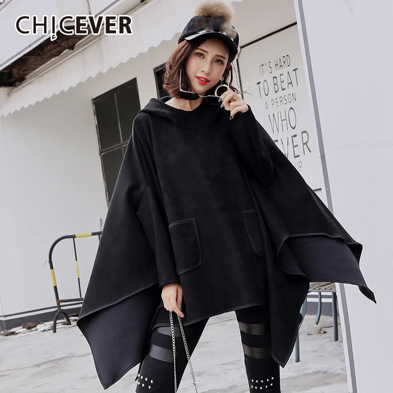 Толстовка CHICEVER Женская с рукавом летучая мышь большого размера|sweatshirt for woman|female