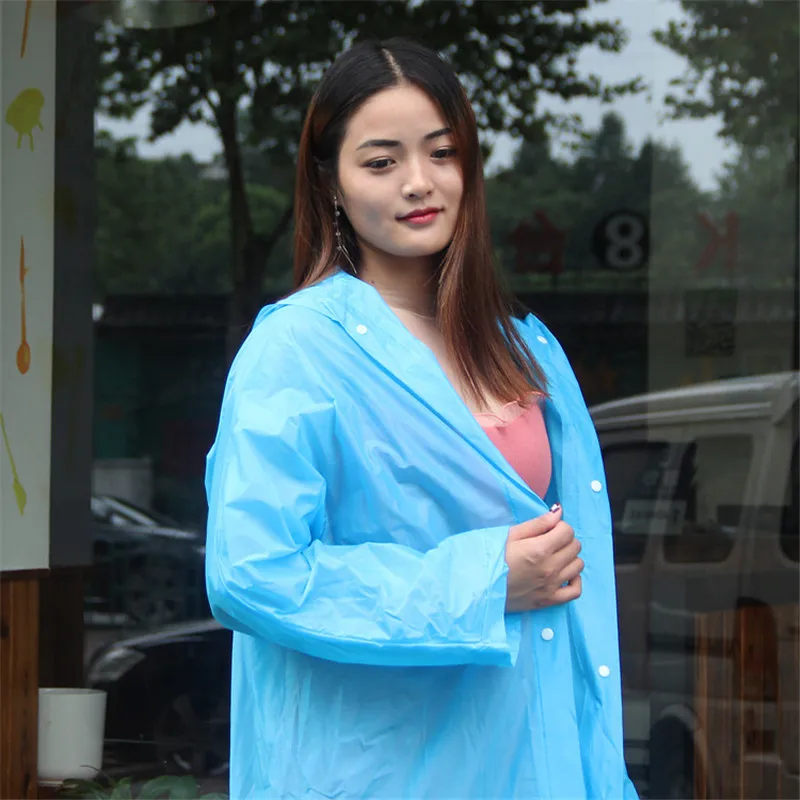 Transparent Raincoat Women men EVA Portable Outdoor Travel Rainwear Waterproof Camping Hooded Ponchos Plastic Rain Cover | Дом и сад