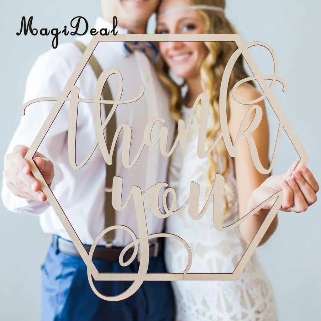 

Unfinished Thank You Wooden Sign Home Party Ornament Wedding Engagement Party Photo Booth Prop