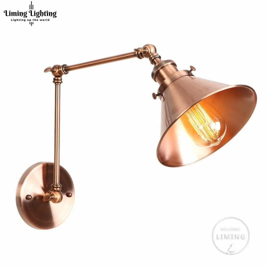 

Nordic Post Modern Loft Led Wall Lamp E27 Edison Wall Lights Sconce Long Swing Arm Adjustable Retro Metal Home Lighting Stair