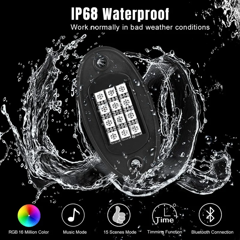 Rgb Led светильник рок s Bluetooth контроллер 12 В 20 Вт многоцветный неоновый светодиодный