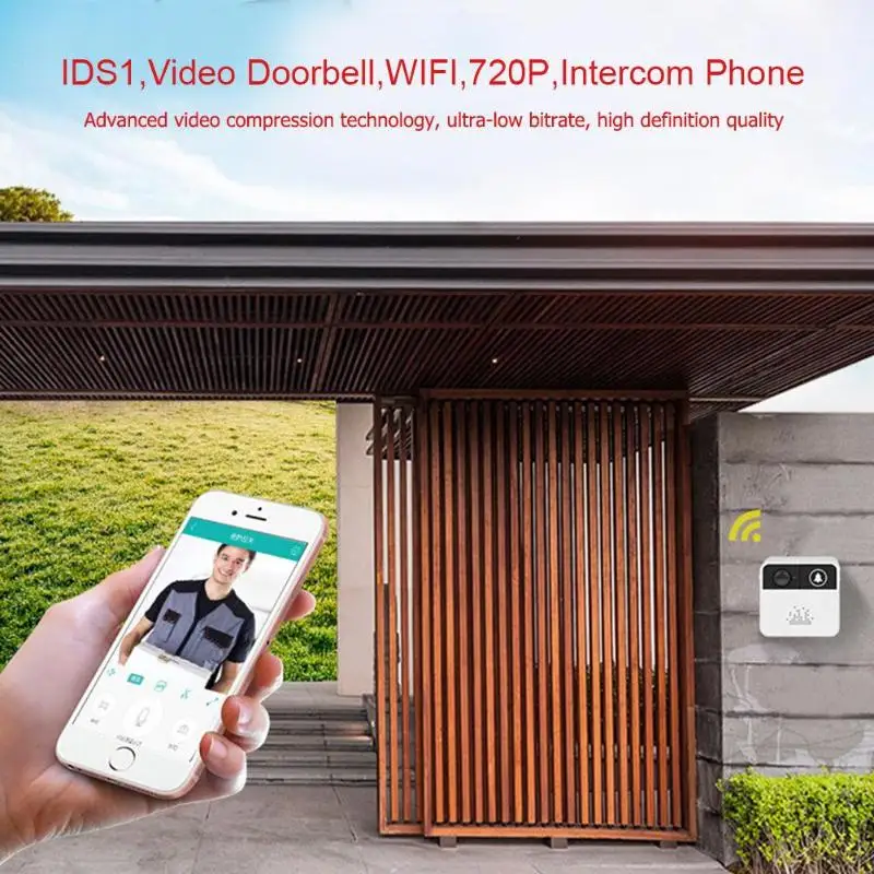 IDS1 видеокамера на дверной звонок Smart Беспроводной WiFi 720 P двухстороннее аудио дома