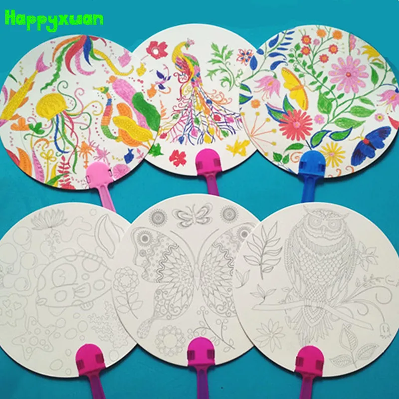 Happyxuan 12 шт. Дети DIY раскраска поддержки широкого сбыта липких обувей подошв Бумага