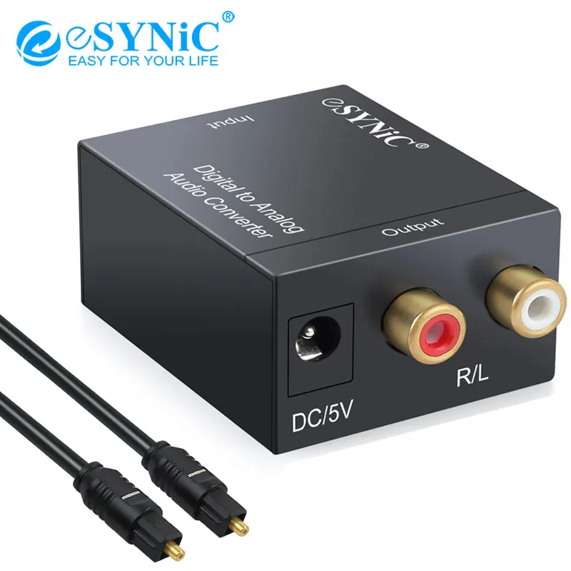 ESYNiC мини звуковая карта usb цифровой аналоговый 3 5 мм кабель Toslink RCA коаксиальный