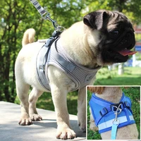 dog harness for dogs vest reflective walking lead leash for puppy dog breathable mesh chest dog harness soft adjustable harness