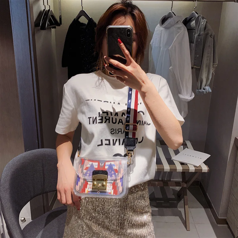 Прозрачная женская сумка через плечо 2019 качественные роскошные сумки из ПВХ