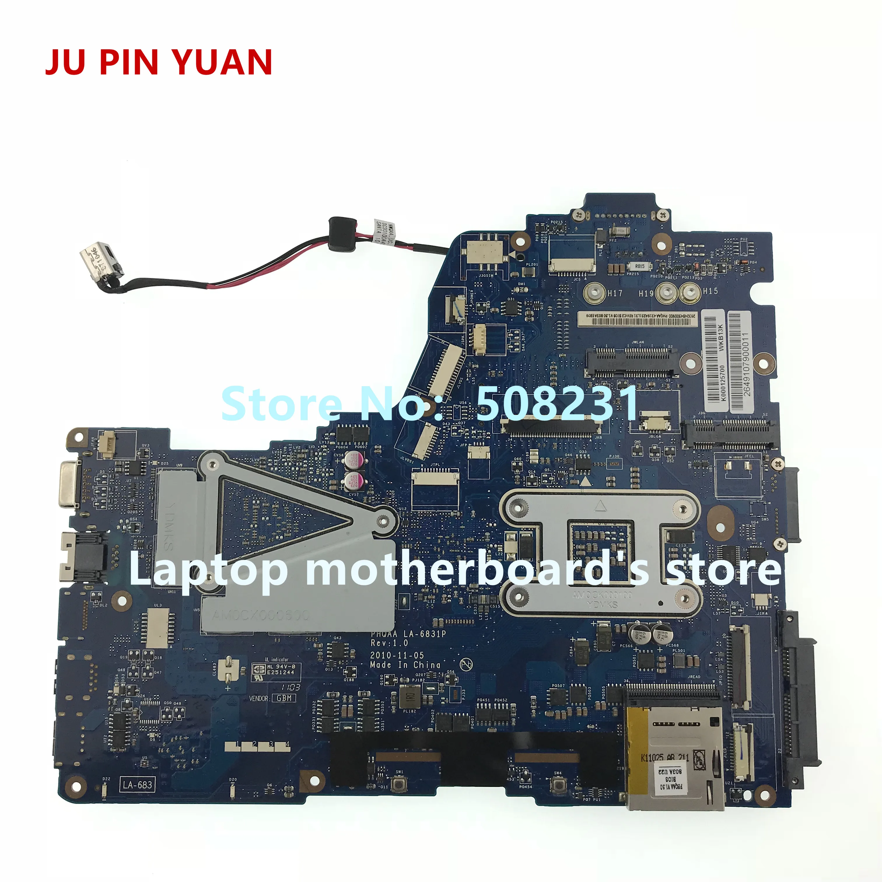 JU PIN YUAN K000125700 PHQAA стандартная материнская плата для ноутбука Toshiba satellite P750 P755 A665
