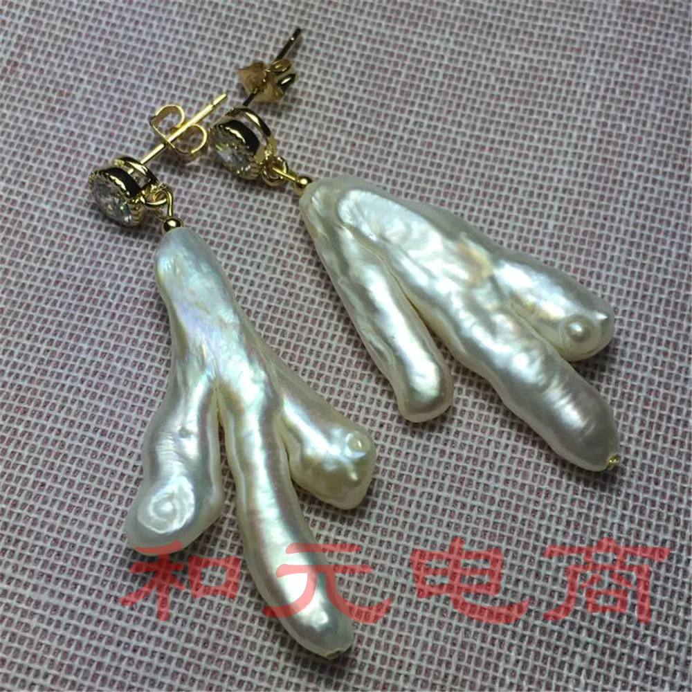 20-35MM baroque south sea pearl earrings Luxury DIY chic natural HUGE earbob REAL classic dangler AAA Mesmerizing | Украшения и