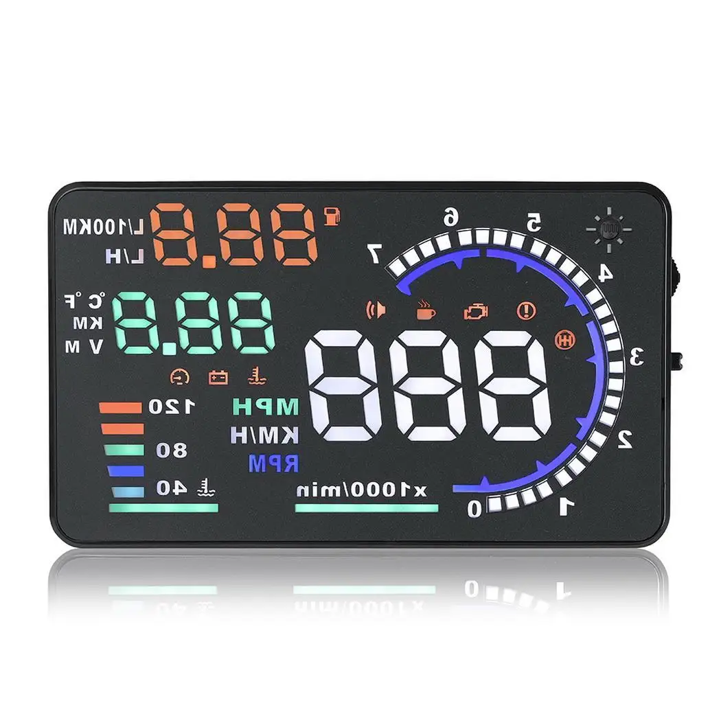 A8 5 дюймов Автомобильный коллиматорный Дисплей OBD HUD бортовой компьютер hud