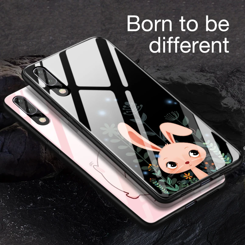 Чехол для телефона из закаленного стекла huawei P20 роскошный задний защитная крышка