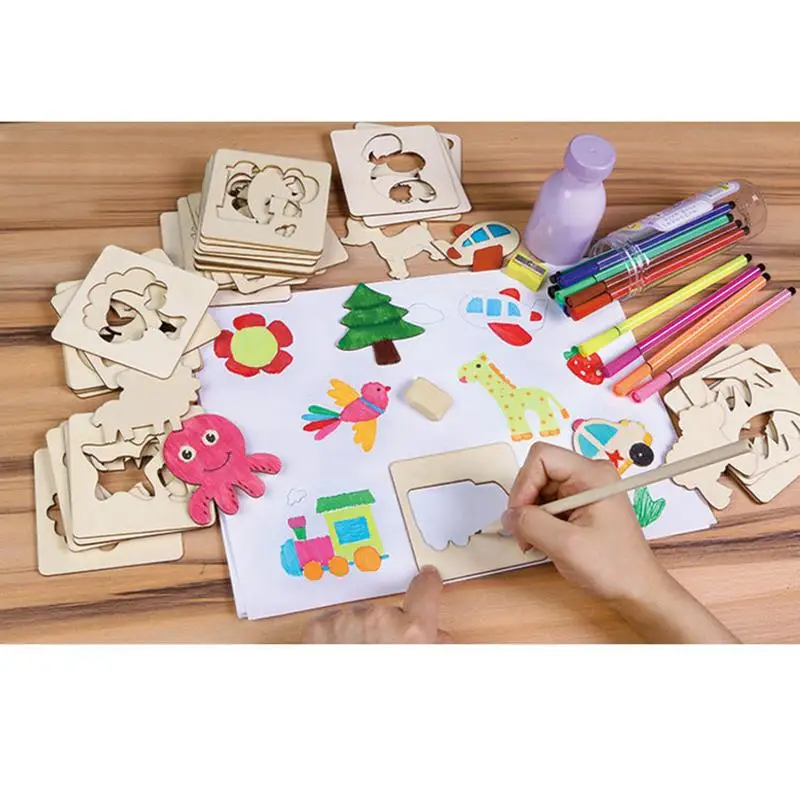 

56 Different Templates Children Learn Painting Tools Baby Doodle Painting Template Set Educational Toys For Children