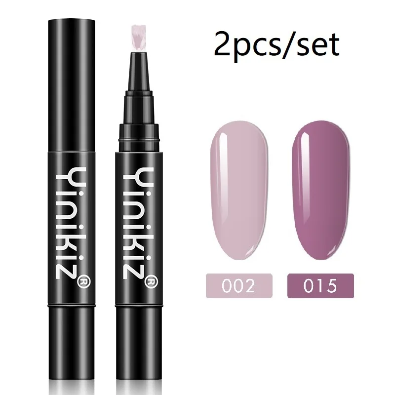 

Yinikiz Nail Gel Polish Set UV One Step Gel Lacquer Pen 2pcs A Kit Nail Art Varnish Soak Off Long Lasting Glue
