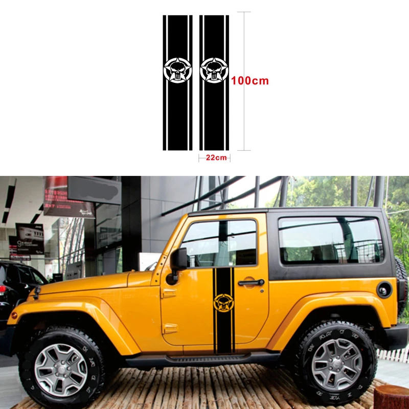 2x Череп для Dodge пикап грузовик кровать полосы наклейка 100*22 см автомобильные