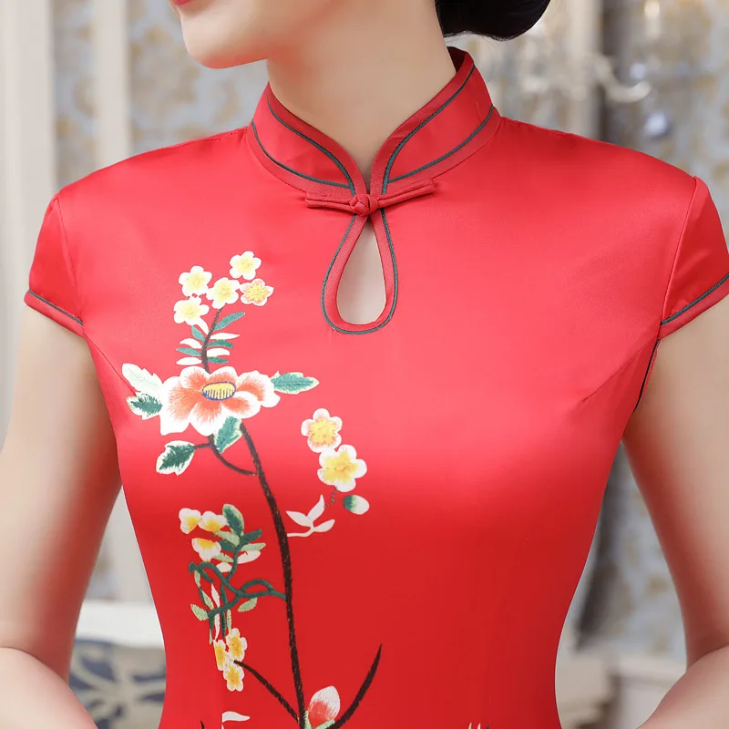 Китайские платья SHENG COCO Qipao весна Xia Pao Длинная женская повседневная юбка-Ципао с