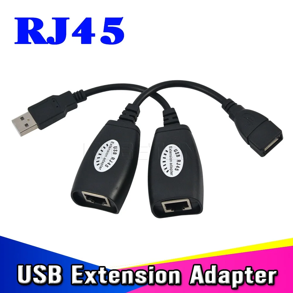 Удлинитель для кабеля Kebidu 2 шт. USB к RJ45 RJ 45 LAN удлинитель адаптер более Cat5 Cat6 патч