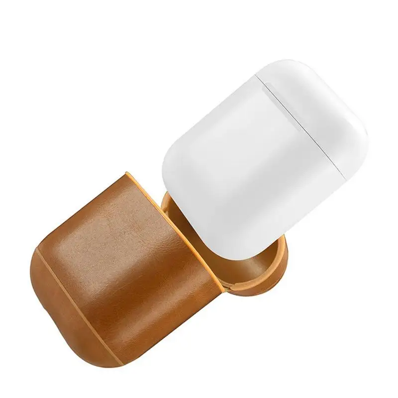Беспроводной Bluetooth чехол для наушников Xiaomi Apple AirPods натуральная кожаная гарнитура