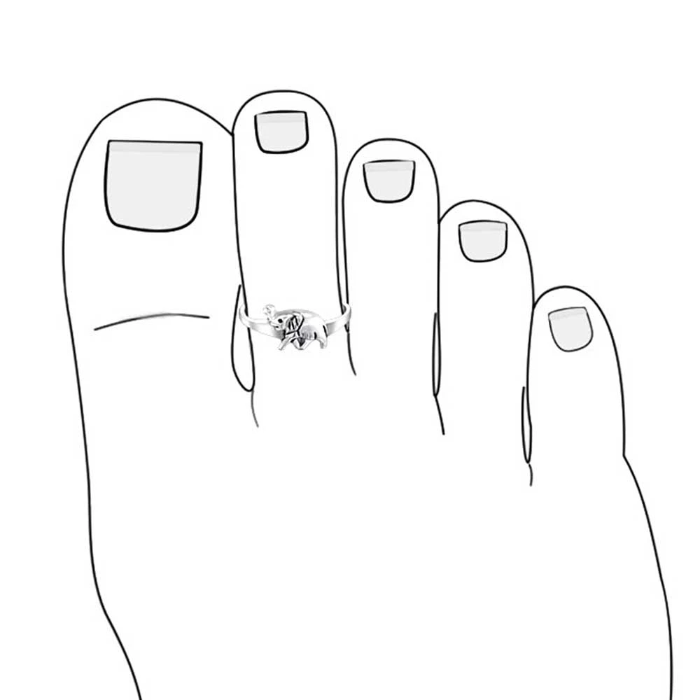 Bling ювелирные изделия 925 пробы серебро Lucky слон Toe кольцо-миди с регулировкой |
