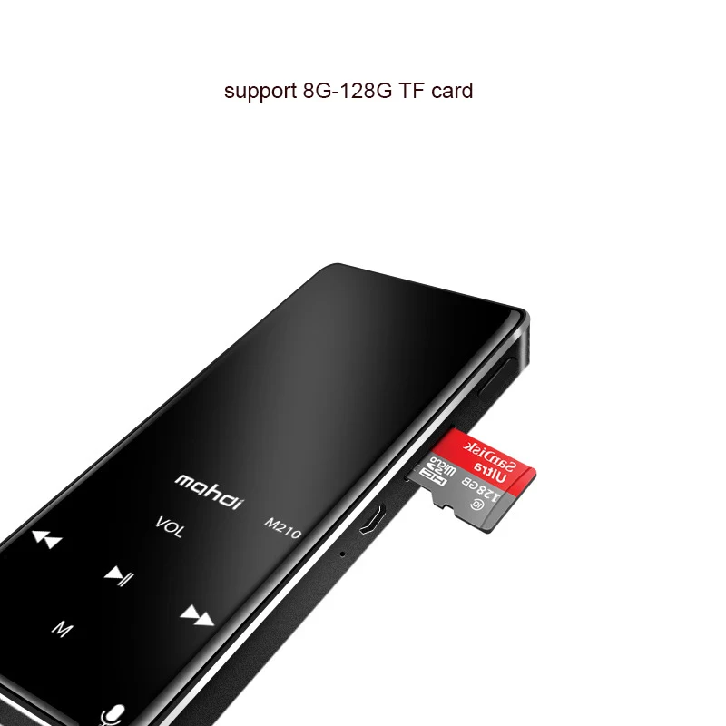 Mahdi M210 16G bluetooth MP3 плеер музыкальный Спортивный Портативный HiFi TFT 1 8 дюймовый экран