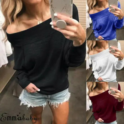 Женский джемпер с открытыми плечами кардиган туника свитер блузка повседневные