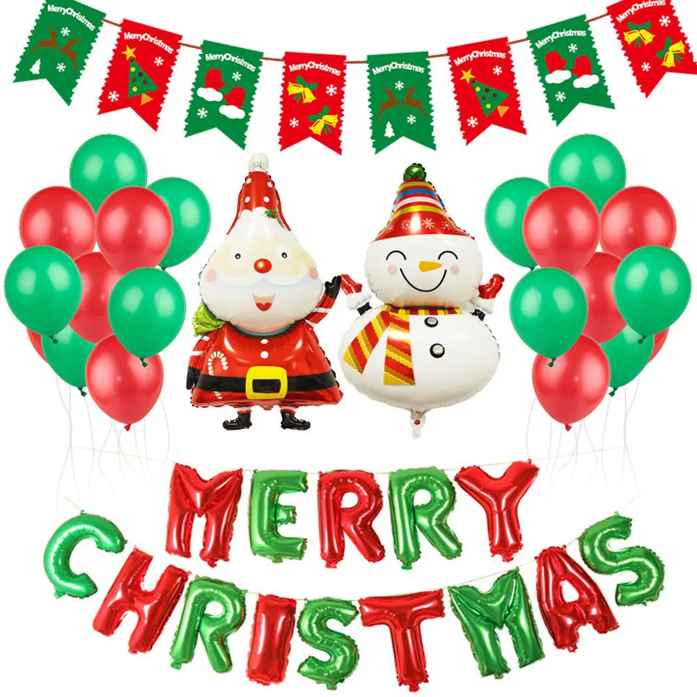 New Year Christmas Balloons Set Party Decoration Balloon Santa Claus Tree Merry Foil Xmas | Дом и сад