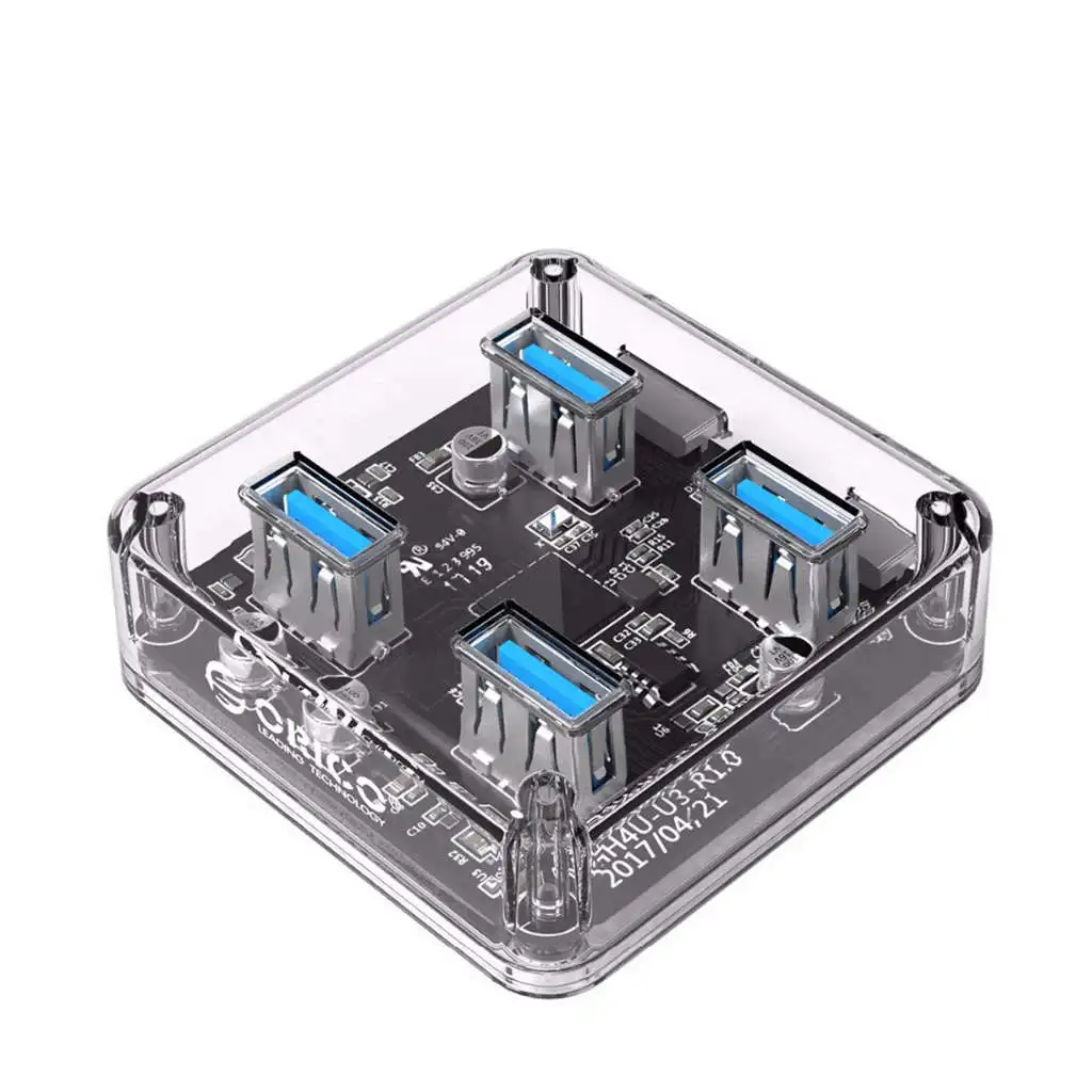 ORICO MH4U 4 порта USB3.0 прозрачная настольная Втулка с резиновой противоскользящей