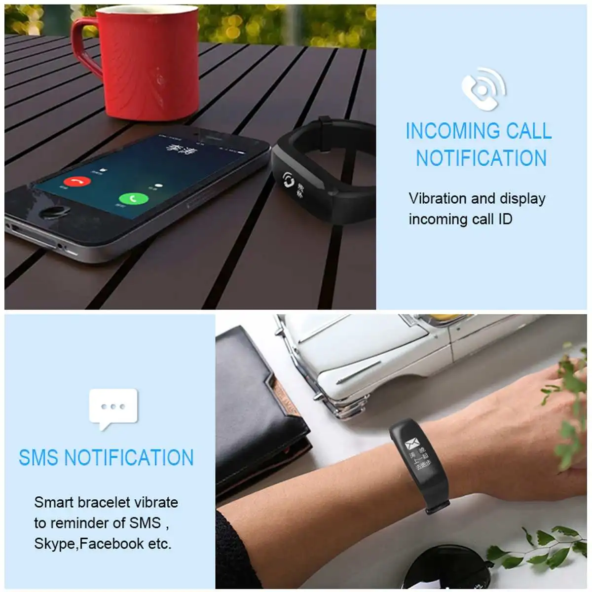 P6plus Smart Band OLED Heart Rate Monitor Sleep Pedometer SMS Reminder Call Notification Sport Bracelet | Электроника