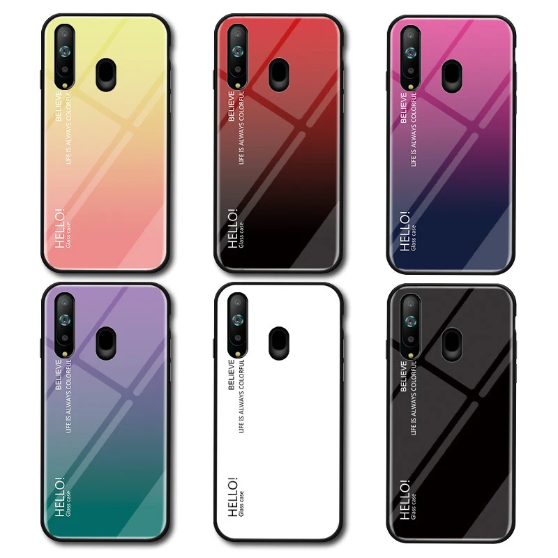 Градиентный чехол из закаленного стекла для Samsung galaxy S9 A8 A6 S8 Plus A7 2018 S7 Edge J5 J2 Pro A5 A3 J3