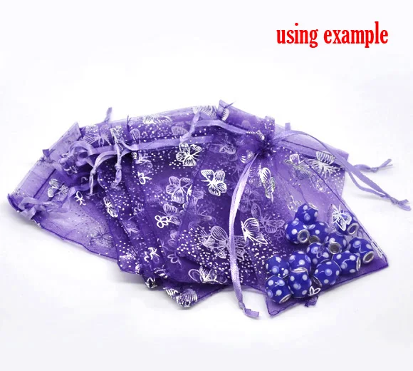 

100 Butterfly Organza Wedding Gift Bags&Pouches 7x9cm (B13455)