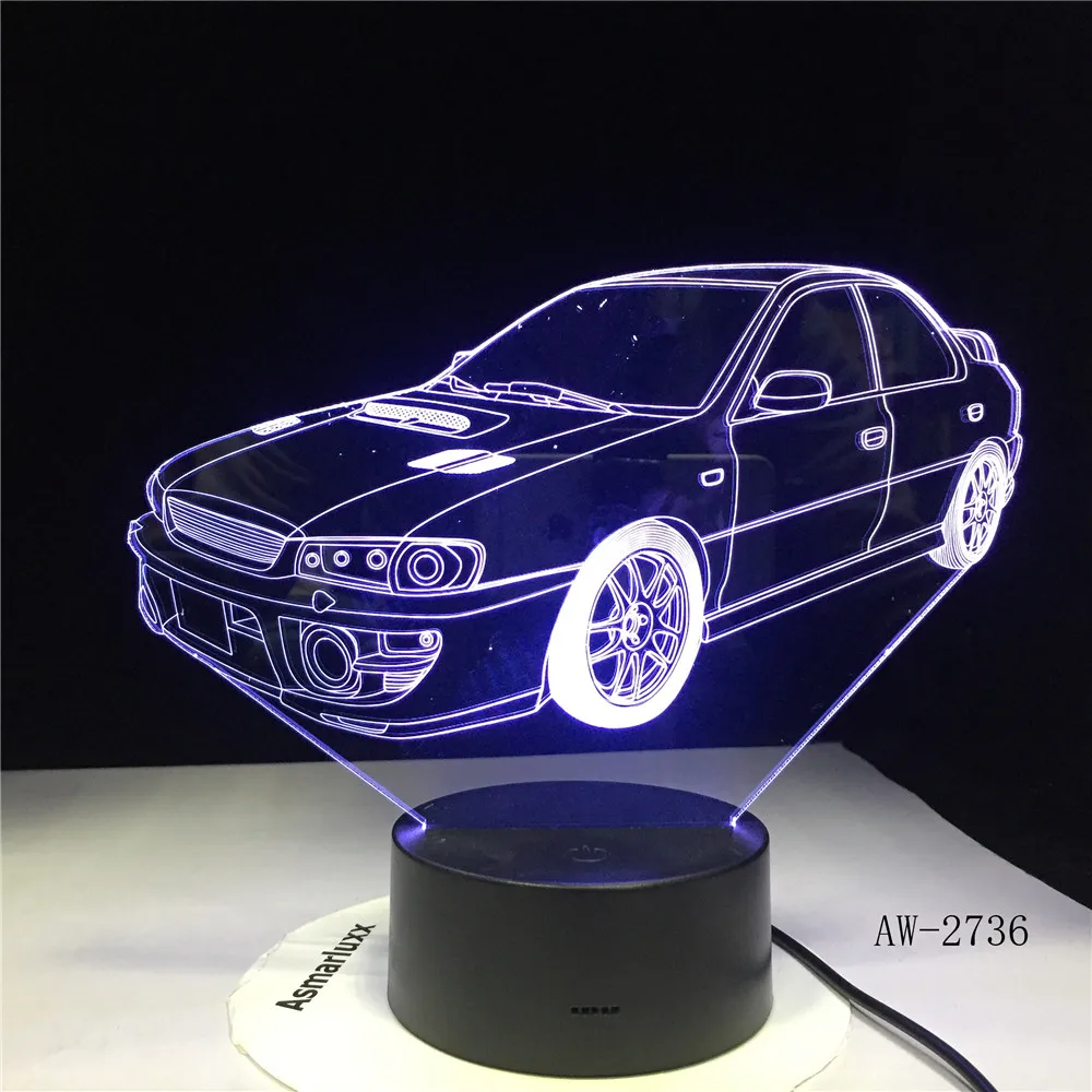 Автомобильный 3D ночник градиентный Jeep Shape USB прикроватная лампа для спальни
