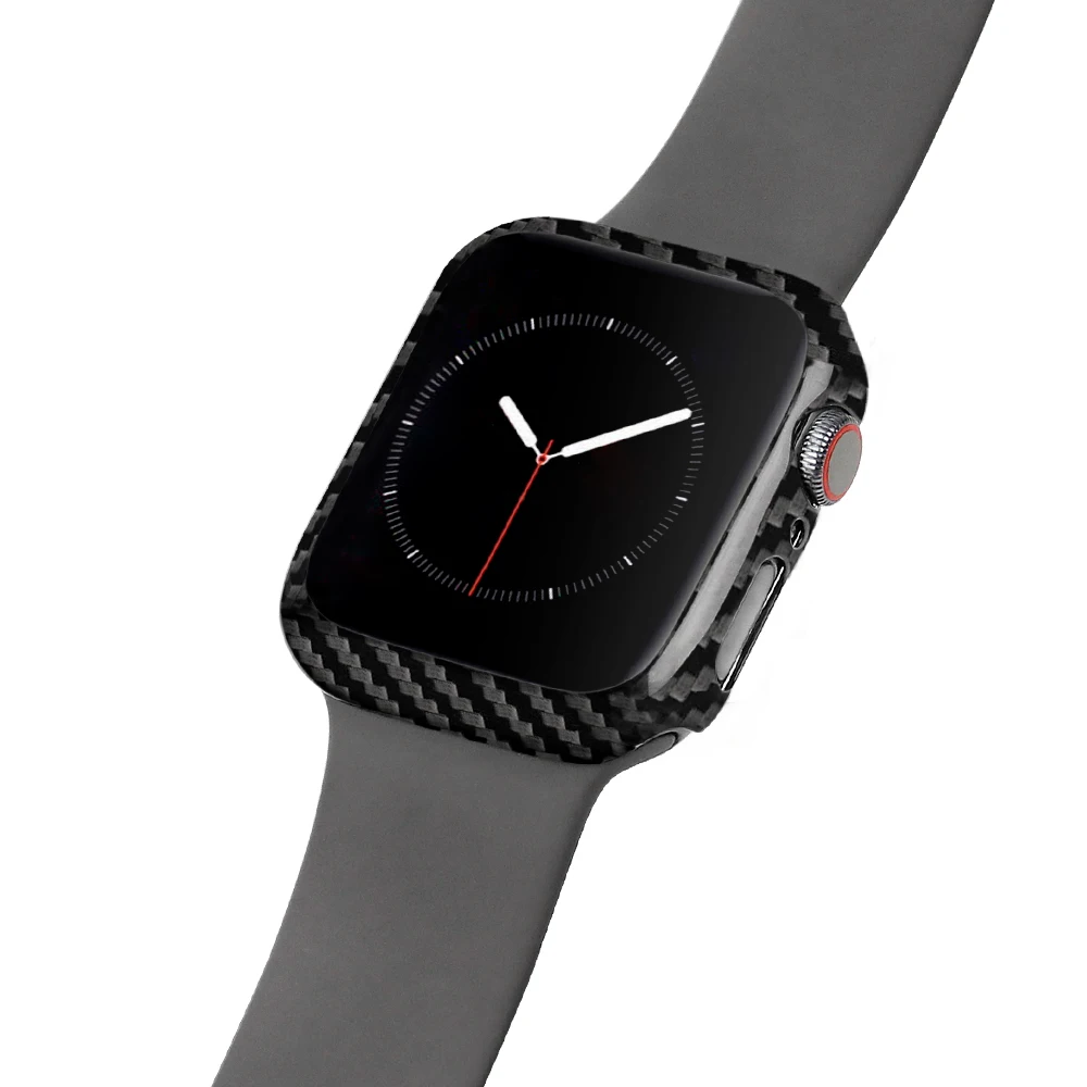 Защитный чехол для Apple Watch Series 4 40 44 мм из натурального углеродного волокна iWatch 3 2 1