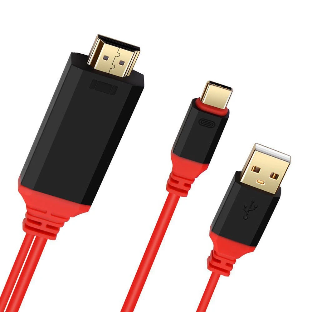 Кабель-преобразователь с разъемами USB 3 1 типа C и HDMI совместимый 4k * 2k поддерживает