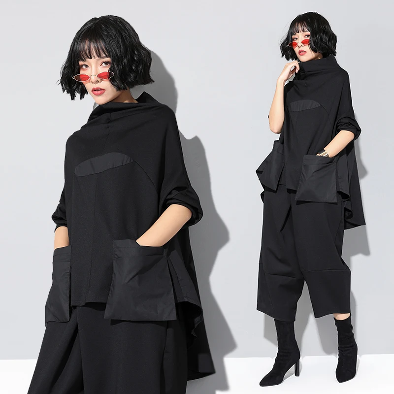 

SuperAen Europe Fashion Women's T Shirt 2019 Spring New Long-sleeved T-shirt Female Cotton Wild Bat Sleeve Women Tops