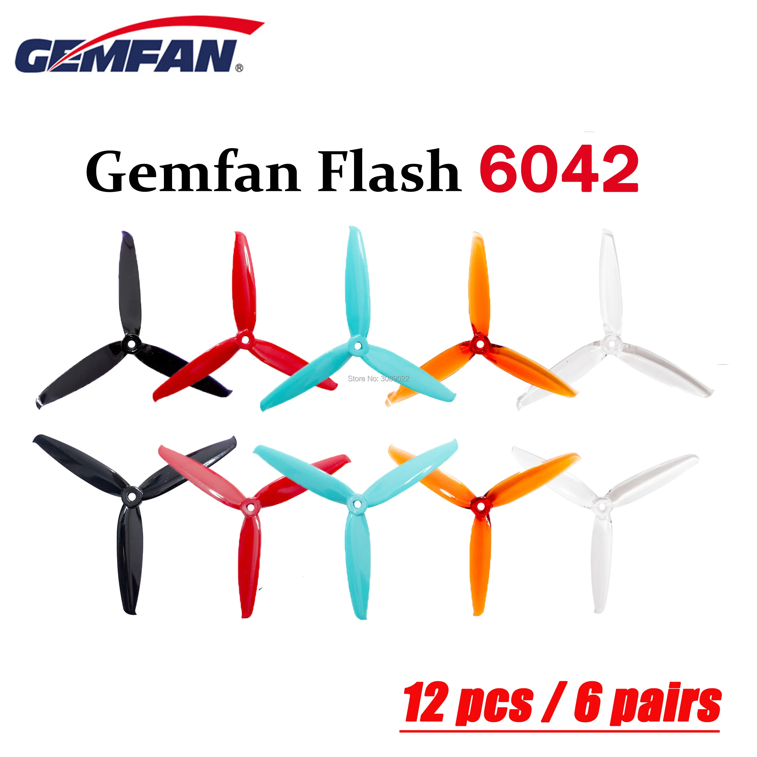 12 шт./6 пар Gemfan Flash 6042 6x4 2x3 6 дюймов 3 лопастные PC CW CCW пропеллеры для