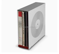 Grey Cube  cd box Gray Square Black Rubber Record Shelf Box, CD Disc Shelf, Special LP Black Rubber Record Shelf for Graphophone