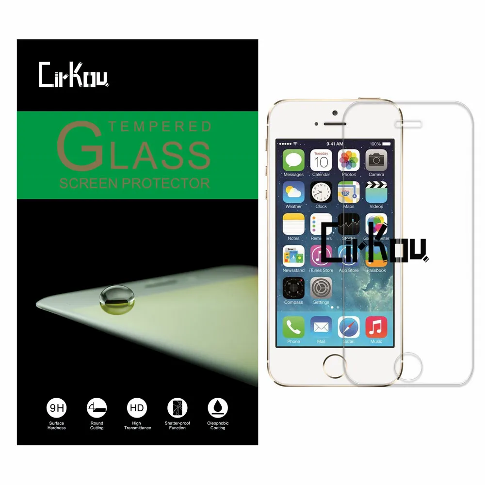 Для iPhone 5 5S SE 2.5D Arc Edge 0 33 мм 9H твердость анти-всплеск 100% Закаленное стекло Защитная