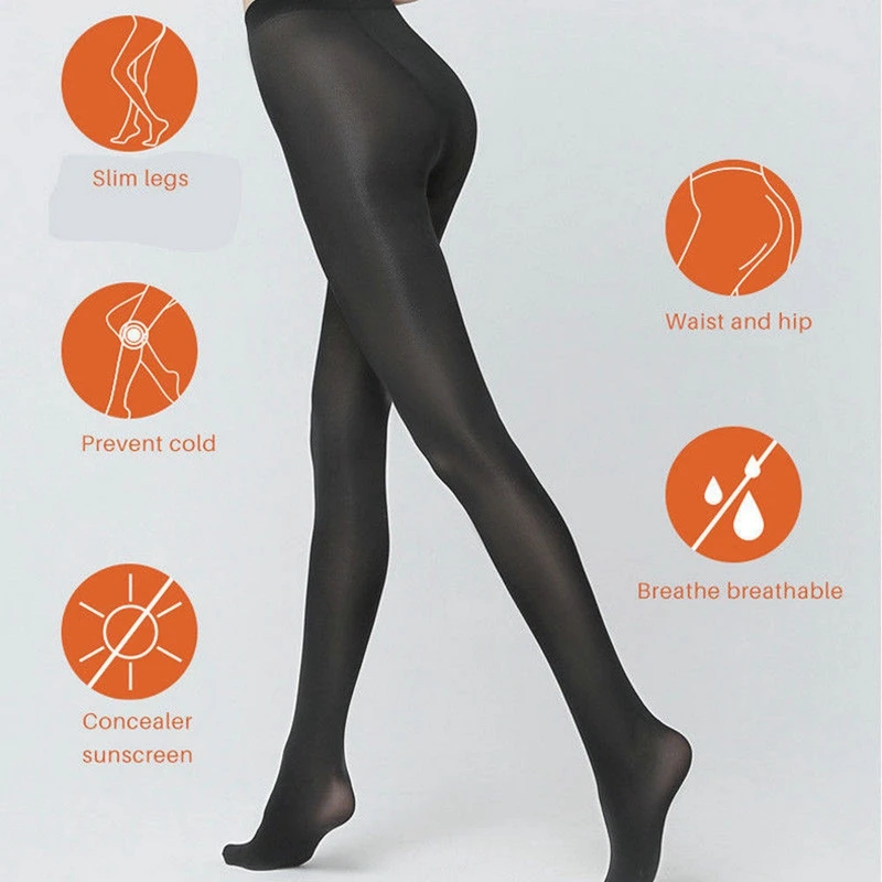 

Fashion Women Thick 200D Stockings Pantyhose Tights Opaque Footed Socks Natural