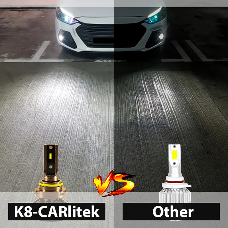 CARLitek 2 шт. Светодиодная лампа H7 5000K H1 H4 H11 Автомобильный светодиодный головной