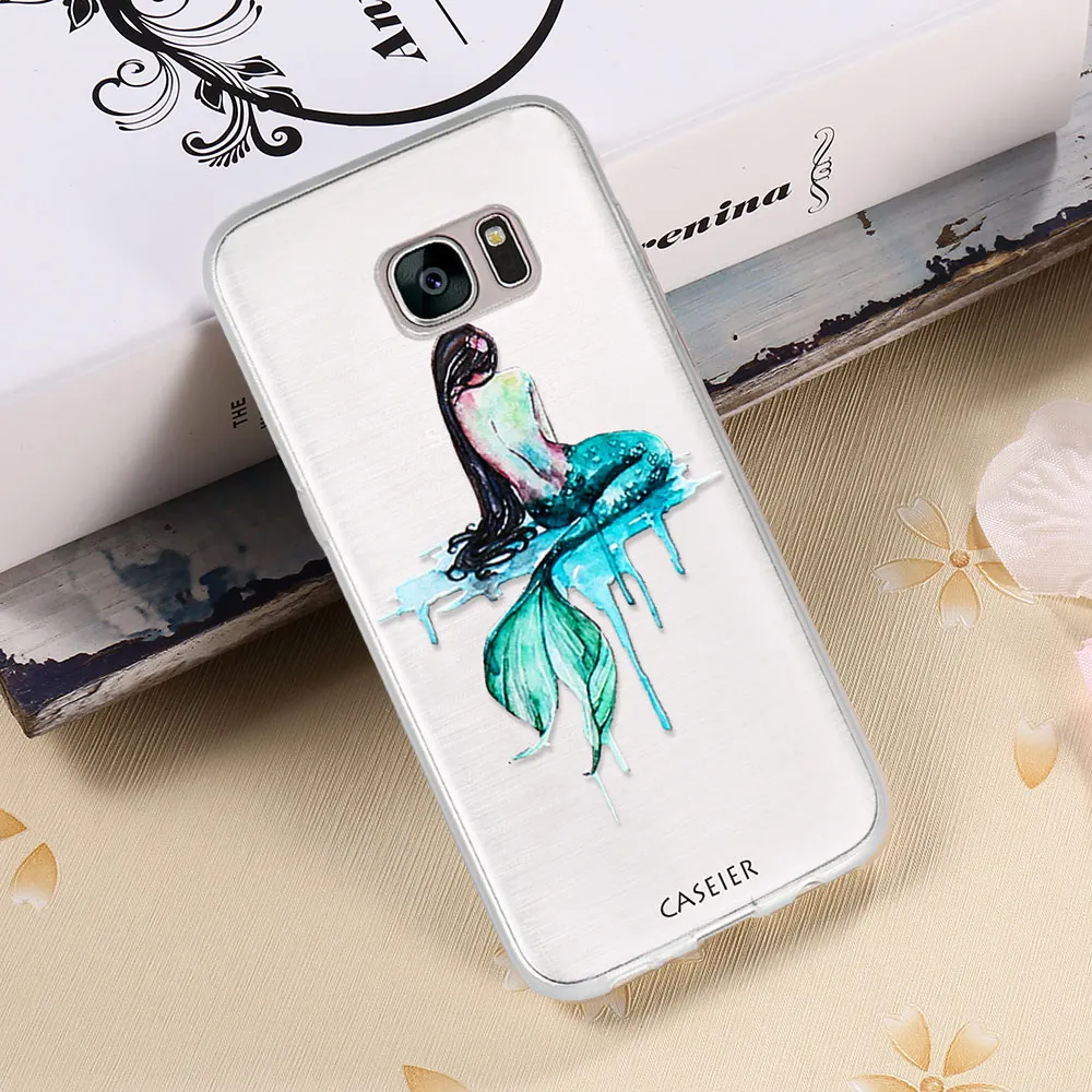 Чехол для телефона с милым узором кита CASEIER для Samsung S6 S7 Edge S8 Plus, мягкий силиконовый, крышки для Note 8.