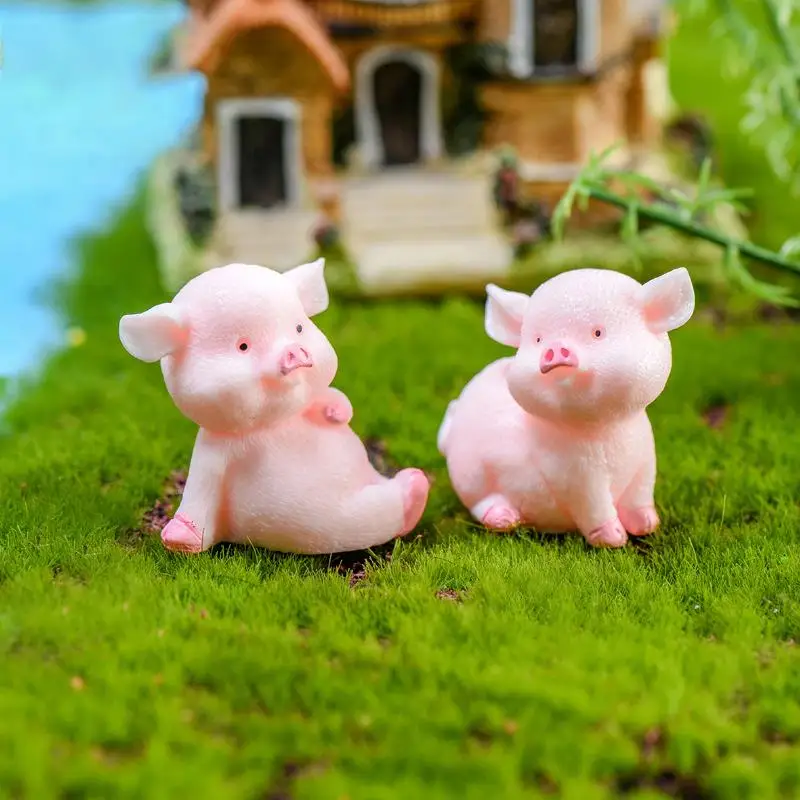 Kawaii животные Свинья фигурки Смола Настенная Декорация голова оленя подарок для