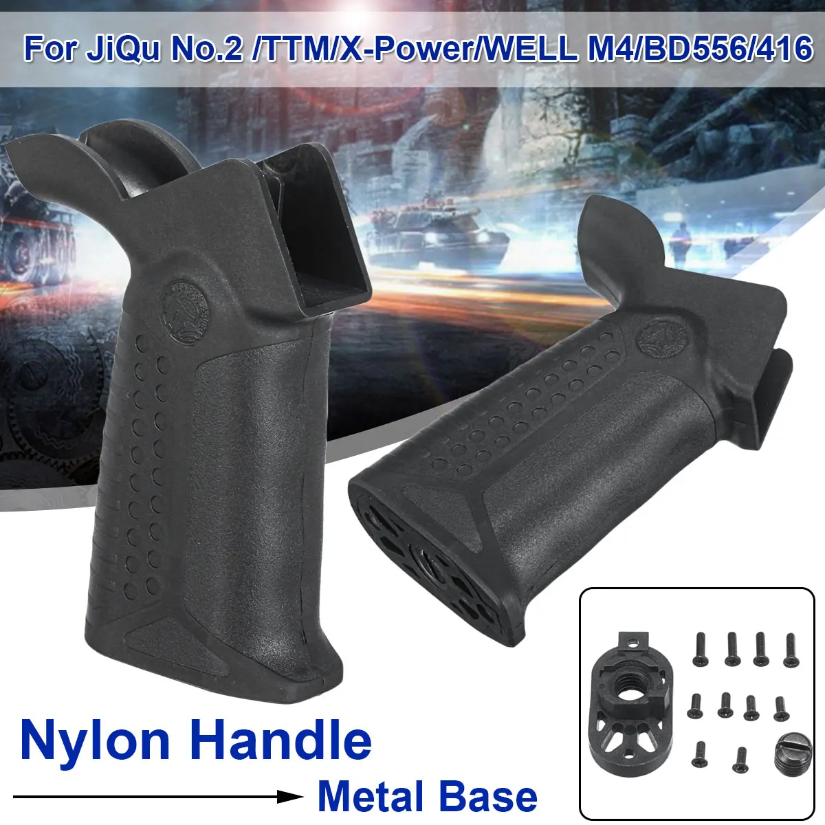 Металлическая основа с нейлоновой ручкой и винты для JiQu No2 /TTM/X Power/WELL M4/BD556/416