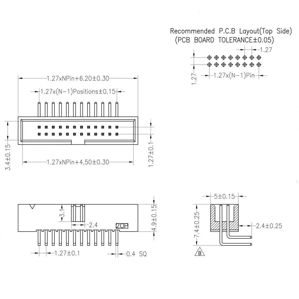10 шт. 1 27 мм Шаг 2x5 контактов прямоугольный Штекерный кожух PCB Box Header IDC