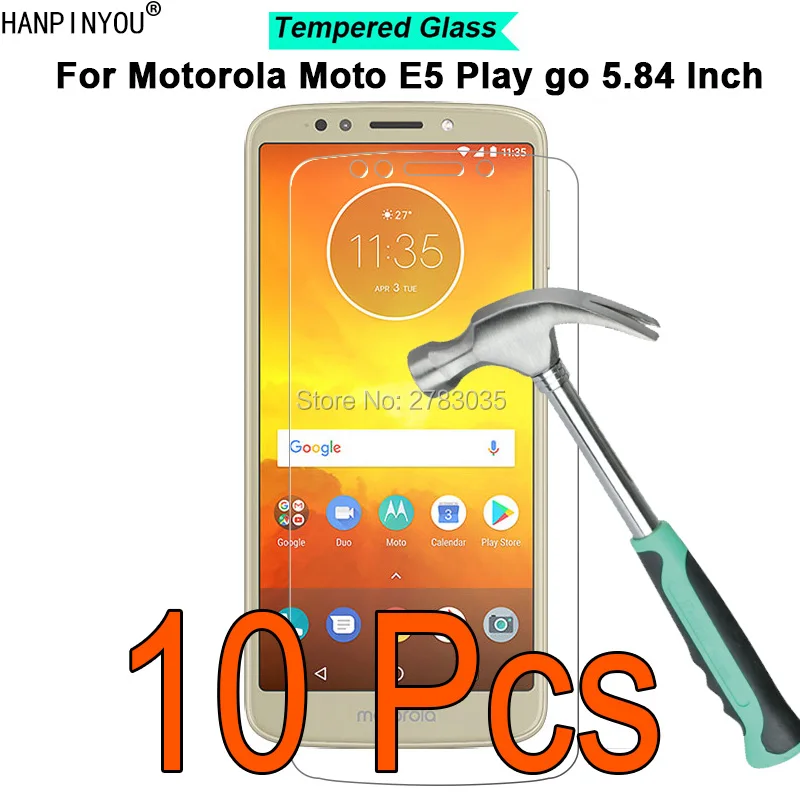 

10 шт./лот для Motorola Moto E5 Play Go 5,84 "9 H твердость 2.5D ультра-тонкая закаленная Защитная стеклянная пленка для экрана