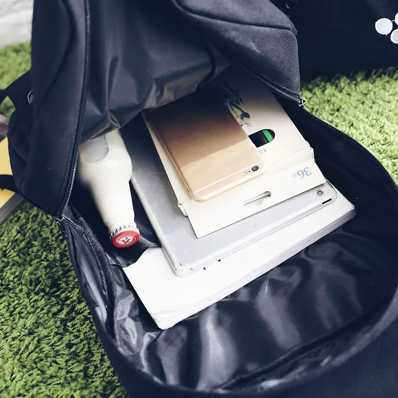 Модная Милая тканевая Студенческая сумка с вышивкой кота женский рюкзак