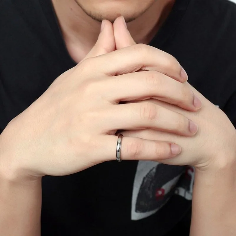 Мужское обручальное кольцо из нержавеющей стали 3 мм в серебряном цвете тонкое